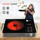 AFRA Infrared Cooker (Single), AF-2000ICBK, 2000W, LED Display, BBQ, Stir-Fry, Hot Pot Settings, Compact Design, Portable, Child Lock, Crystal Plate.