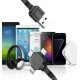 AFRA Retractable USB charging cable, 1.5A, Three-in-one, USB A to Micro-USB + Type C + Lightning Connector, 1.2-meter length, Durable, Tangle Free, Black ABS+TPE Construction