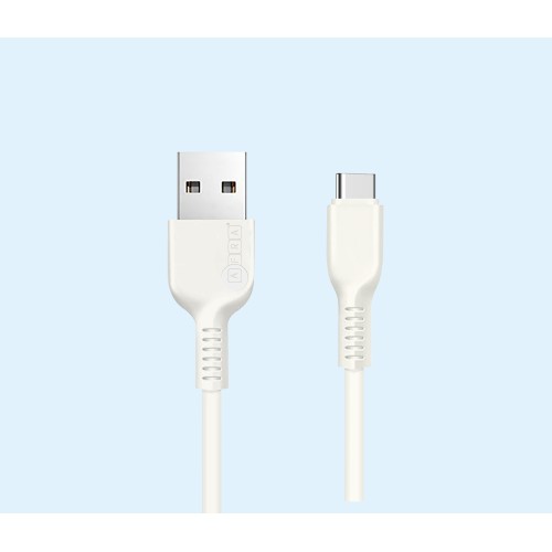 كابل شحن USB من افرا اليابان، أبيض، 2.4 A، من USB A إلى موصل Type C طول 1 متر، مقاوم للحرارة.