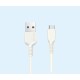 AFRA Japan USB Charging Cable, White, 2.4A, With Data Transmission, USB A to Type C, 1 meter length, Durable, Heat Resistant, PVC Serrated Cable Cord, Compatible with Android, and other devices