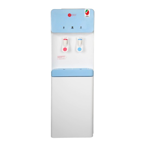 AFRA Japan Water Dispenser Cabinet, 600W, 5L, Floor Standing, Top Load, Compressor Cooling, 2 Tap, Stainless Steel Tanks, Blue & White, G-MARK, ESMA, ROHS, and CB Certified, 2 Years Warranty.