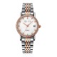 AFRA Calla Lady’s Watch, Rose Gold and Silver Metal Alloy Case, White Mop Dial, Rose Gold and Silver Bracelet Strap with Latch, Water Resistant 30m