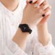 AFRA Avril Lady’s Watch, Black Metal Alloy Case and Metal Mesh Bracelet Strap, Black Dial, Water Resistant 30m