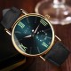 AFRA Triton Gentleman’s Watch, Japanese Design, Rose Gold Metal Alloy Case, Blue Dial, Black Leather Strap, Water Resistant 30m